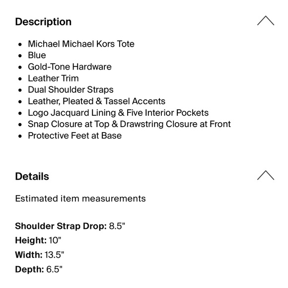 Michael Kors Denim Leather and Brown Tote Bag - Picture 5 of 5